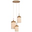 Light en Living Hanglamp 3L Ø35x32 cm DANIALO hout print naturel+touw crème