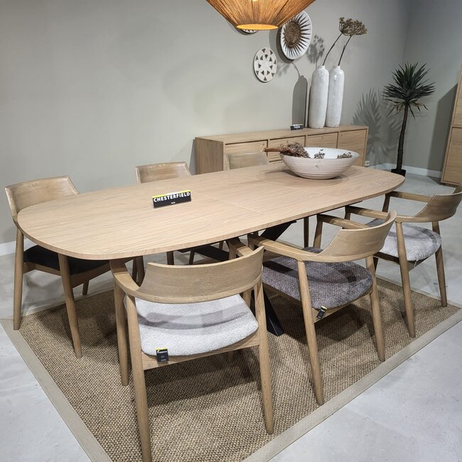 WoonMax Eettafel Lamulux Chesterfield Deens ovaal uitschuifbaar - Diverse kleuren en 3 afmetingen