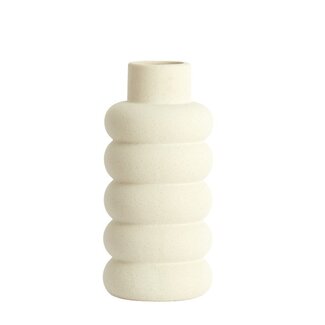 Light en Living Vaas deco Ø16X29,5 cm TRIORA keramiek mat crème