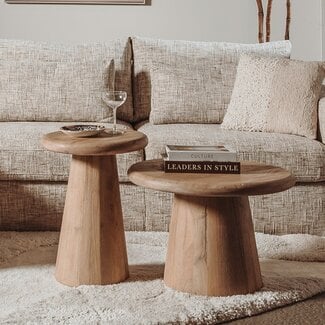 Tower Living Asti Bijzettafel rond naturel 40 cm Tower Living Asti Bijzettafel rond naturel 40 cm