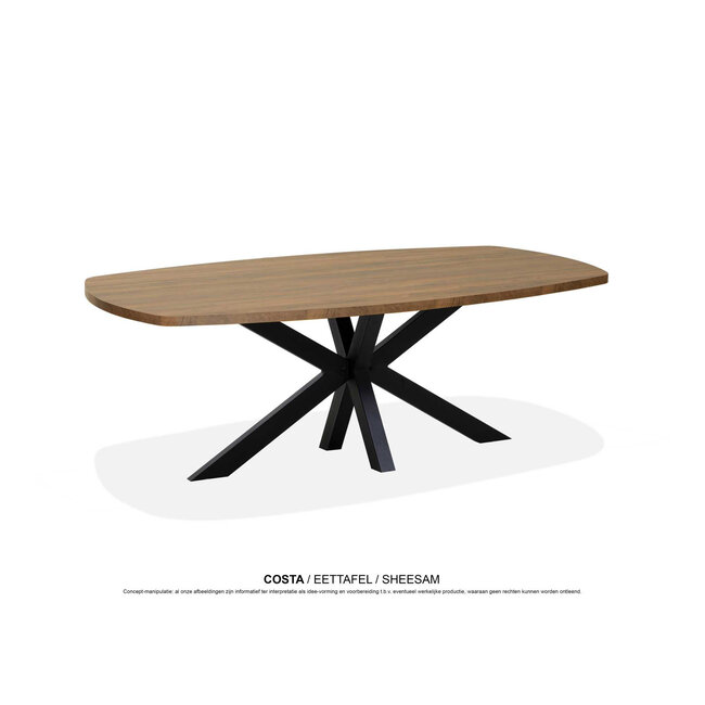 WoonMax Eettafel Deens ovaal Costa - 8 afmetingen - Diverse kleuren