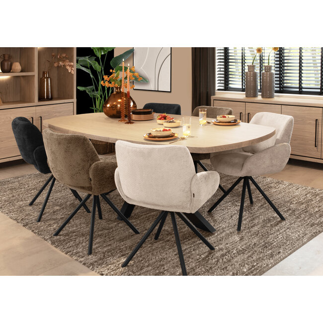 WoonMax Eettafel Deens ovaal Costa - 5 afmetingen - Diverse kleuren