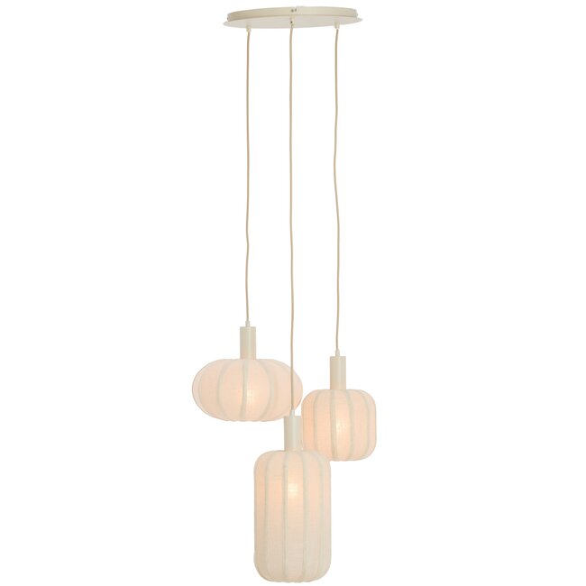 Light en Living Hanglamp 3L Ø38x34 cm TUFIA linnen cream