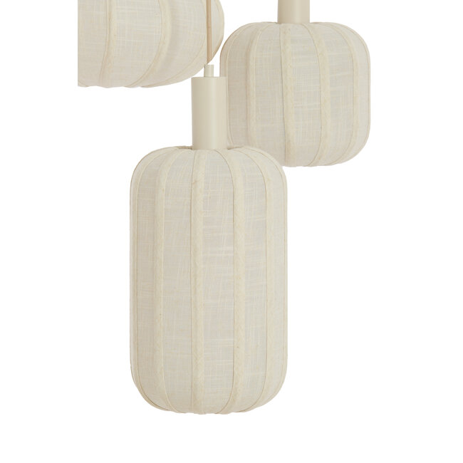 Light en Living Hanglamp 3L Ø38x34 cm TUFIA linnen cream