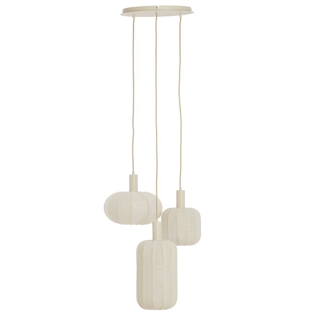 Light en Living Hanglamp 3L Ø38x34 cm TUFIA linnen cream
