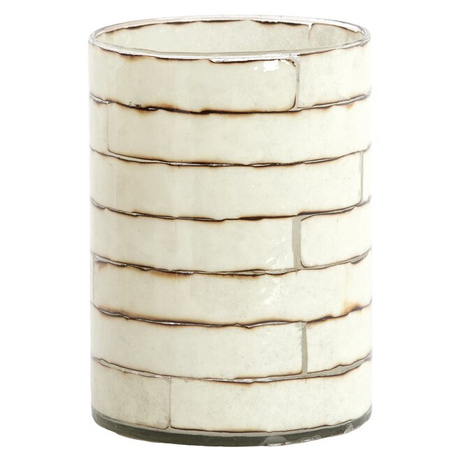 Light en Living Theelicht Ø14x20 cm DRONERI glas helder+Crème