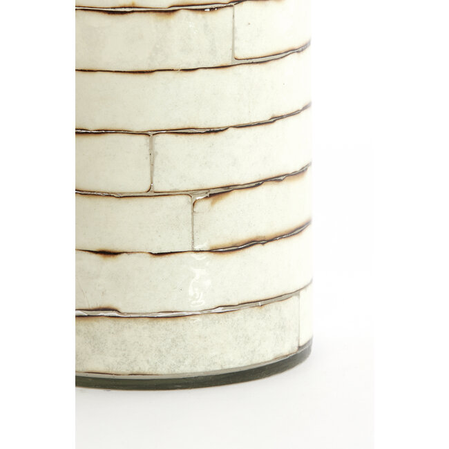 Light en Living Theelicht Ø14x20 cm DRONERI glas helder+Crème