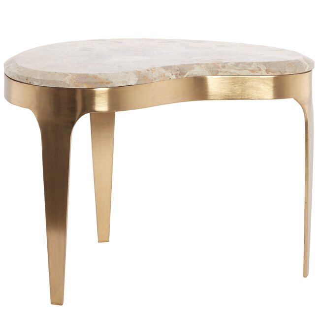 Light en Living Salontafel GIULIO 51x33x36 cm – Taupe Marmer & Antique Bronze | Light & Living