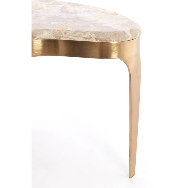 Light en Living Salontafel GIULIO 51x33x36 cm – Taupe Marmer & Antique Bronze | Light & Living