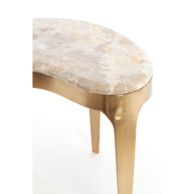 Light en Living Salontafel GIULIO 51x33x36 cm – Taupe Marmer & Antique Bronze | Light & Living