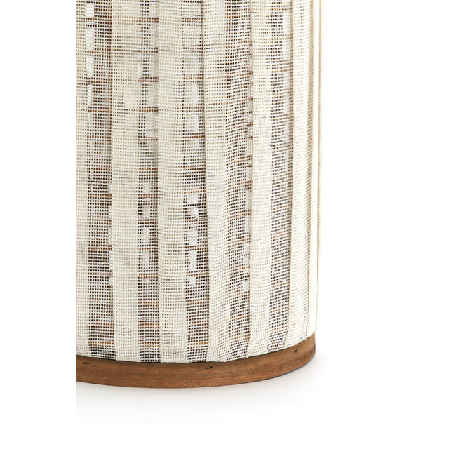 Light en Living Windlicht YLINA Ø26x47 cm – Linnen Naturel & Hout