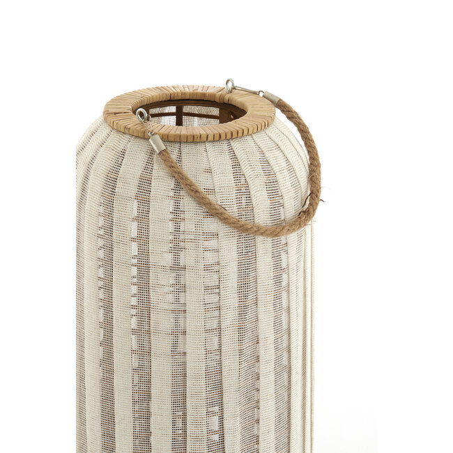 Light en Living Windlicht YLINA Ø26x47 cm – Linnen Naturel & Hout