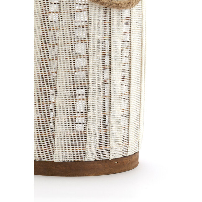 Light en Living Windlicht Ø21x35 cm YLINA linnen naturel+hout naturel