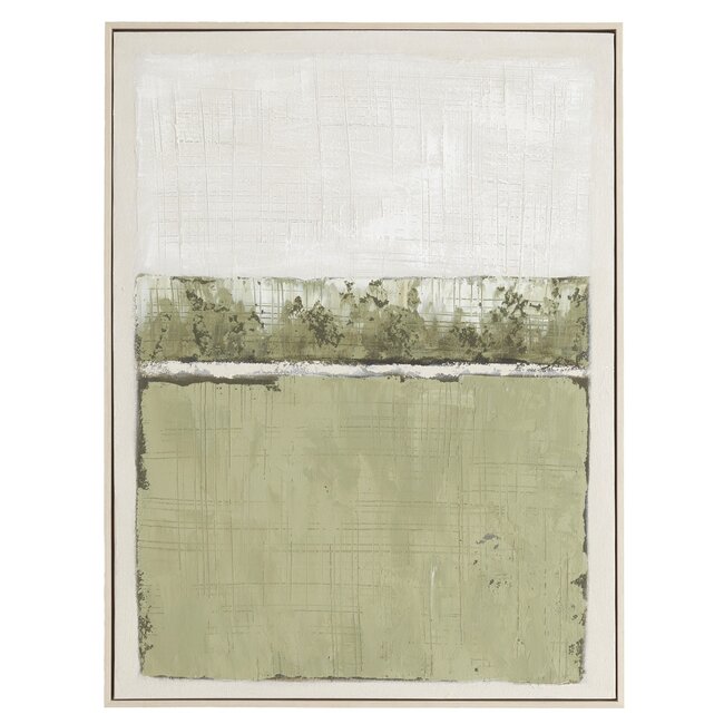 Light en Living Wandornament 90x3,5x120 cm MAREYA olijfgroen+crème