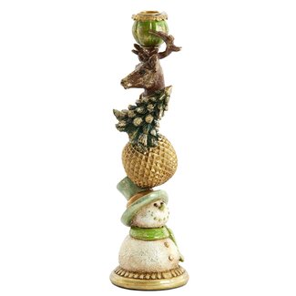 Light en Living Kandelaar Ø10x32,5 cm FROSTINE goud+groen+mintgroen