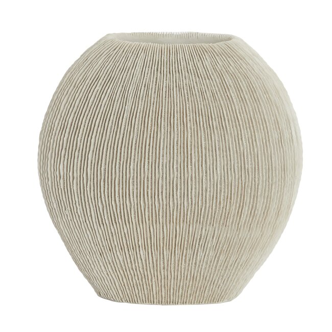 Light en Living Vaas deco 30x13x31,5 cm BUBIO crème