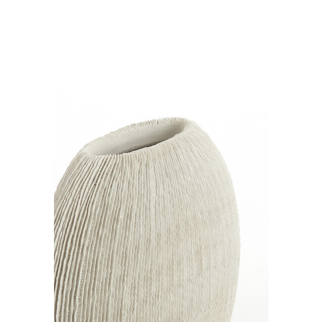 Light en Living Vaas deco 30x13x31,5 cm BUBIO crème