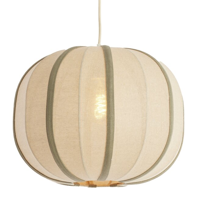 Light en Living Hanglamp Ø40x30 cm ESMIRIA naturel+olijfgroen