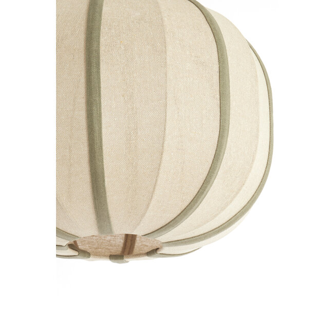 Light en Living Hanglamp Ø40x30 cm ESMIRIA naturel+olijfgroen