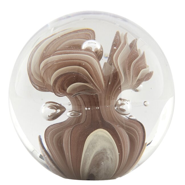 Light en Living Ornament Ø10X10 cm BREON Glas Bruin+Crème