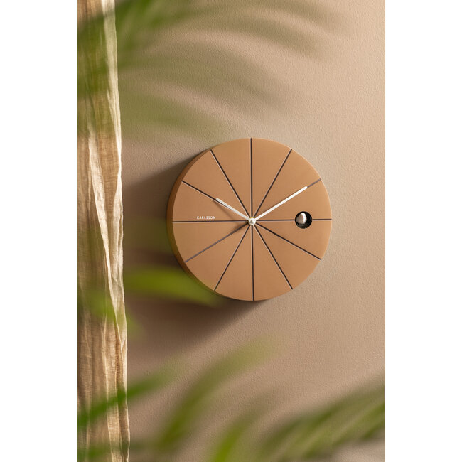Karlsson Wandklok Destacado Cuckoo mocca bruin met aardebruin