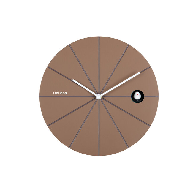 Karlsson Wandklok Destacado Cuckoo mocca bruin met aardebruin