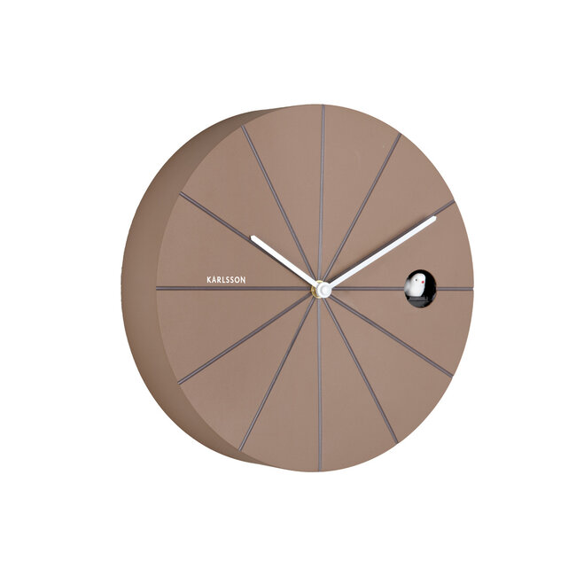 Karlsson Wandklok Destacado Cuckoo mocca bruin met aardebruin