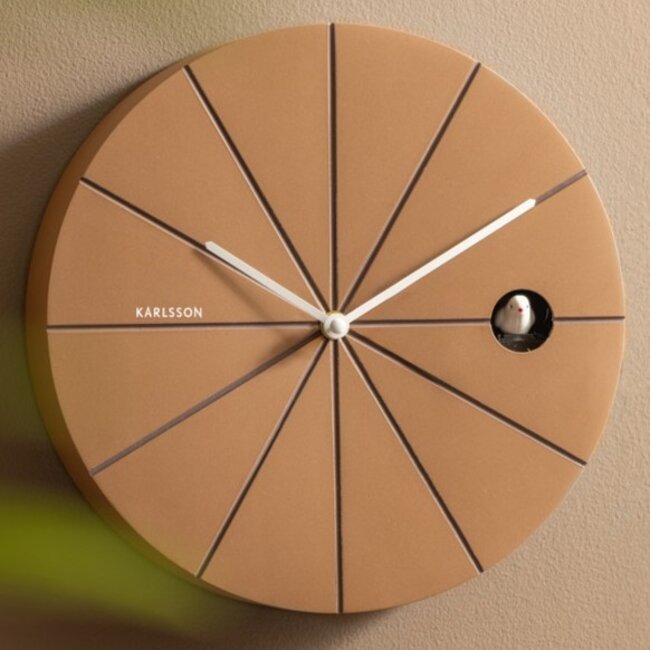 Karlsson Wandklok Destacado Cuckoo mocca bruin met aardebruin