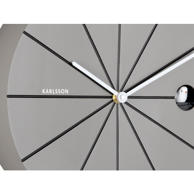 Karlsson Wandklok Destacado Cuckoo donkergrijs met zwart