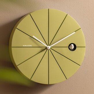 Karlsson Wandklok Destacado Cuckoo olijfgroen met luxe groen