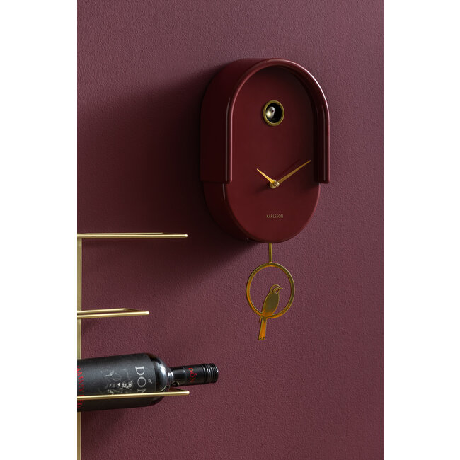 Karlsson Wandklok Tweet burgundy