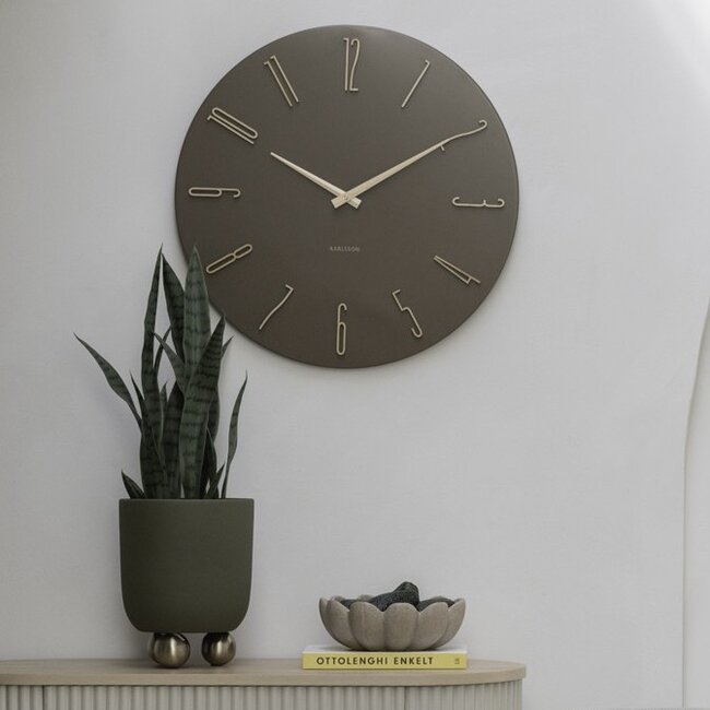 Karlsson Wandklok Esmerado groot mocca bruin