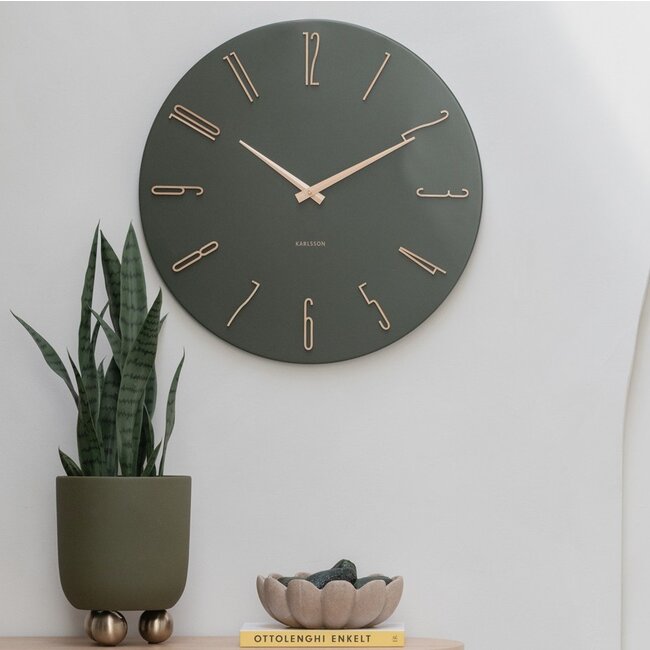 Karlsson Wandklok Esmerado groot luxury groen