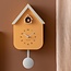 Karlsson Wandklok Dupla Color Cuckoo mango geel met zacht blauw