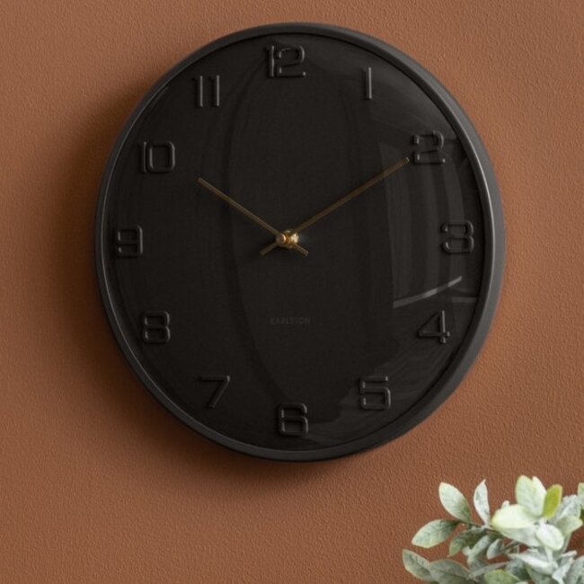 Karlsson Wandklok Fuerte Dome zwart