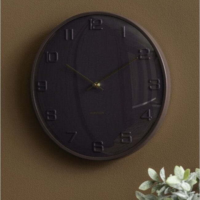 Karlsson Wandklok Fuerte Dome bruin