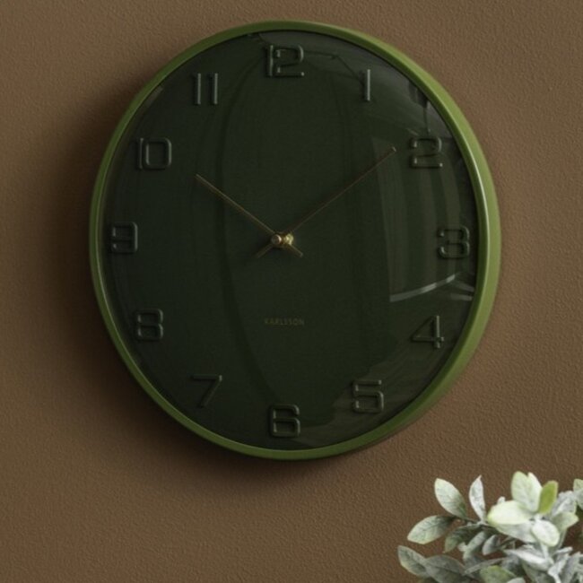Karlsson Wandklok Fuerte Dome luxury groen