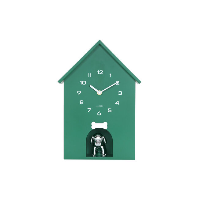 Karlsson Wandklok Garding Doggy retro groen