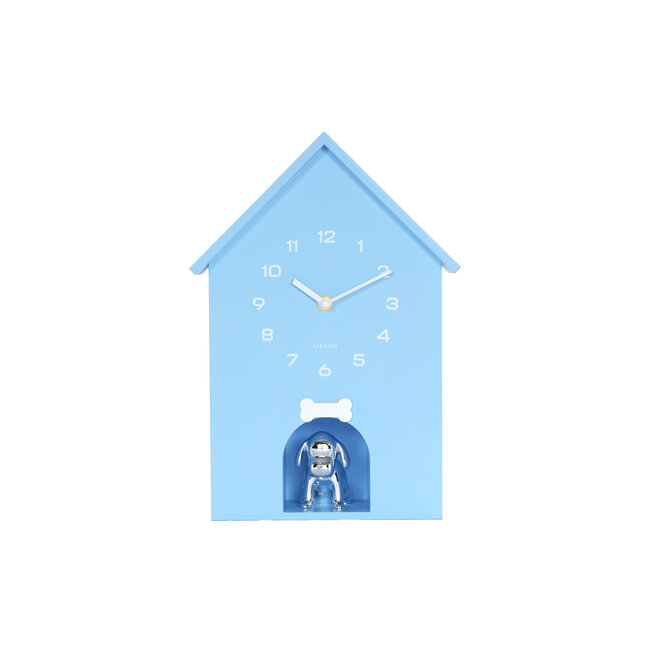 Karlsson Wandklok Garding Doggy zacht blauw