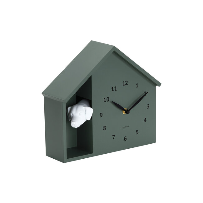 Karlsson Wandklok Peeking Doggy jungle groen