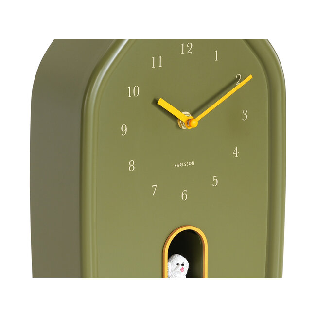 Karlsson Wandklok Modern Doggy luxury groen