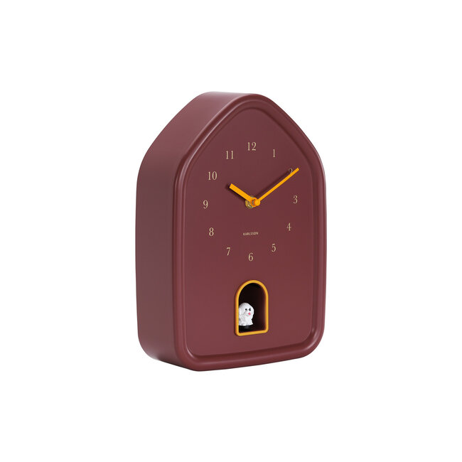 Karlsson Wandklok Modern Doggy burgundy rood