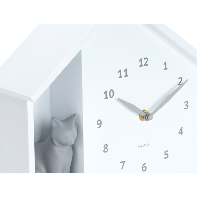 Karlsson Wandklok Sitting Cat wit