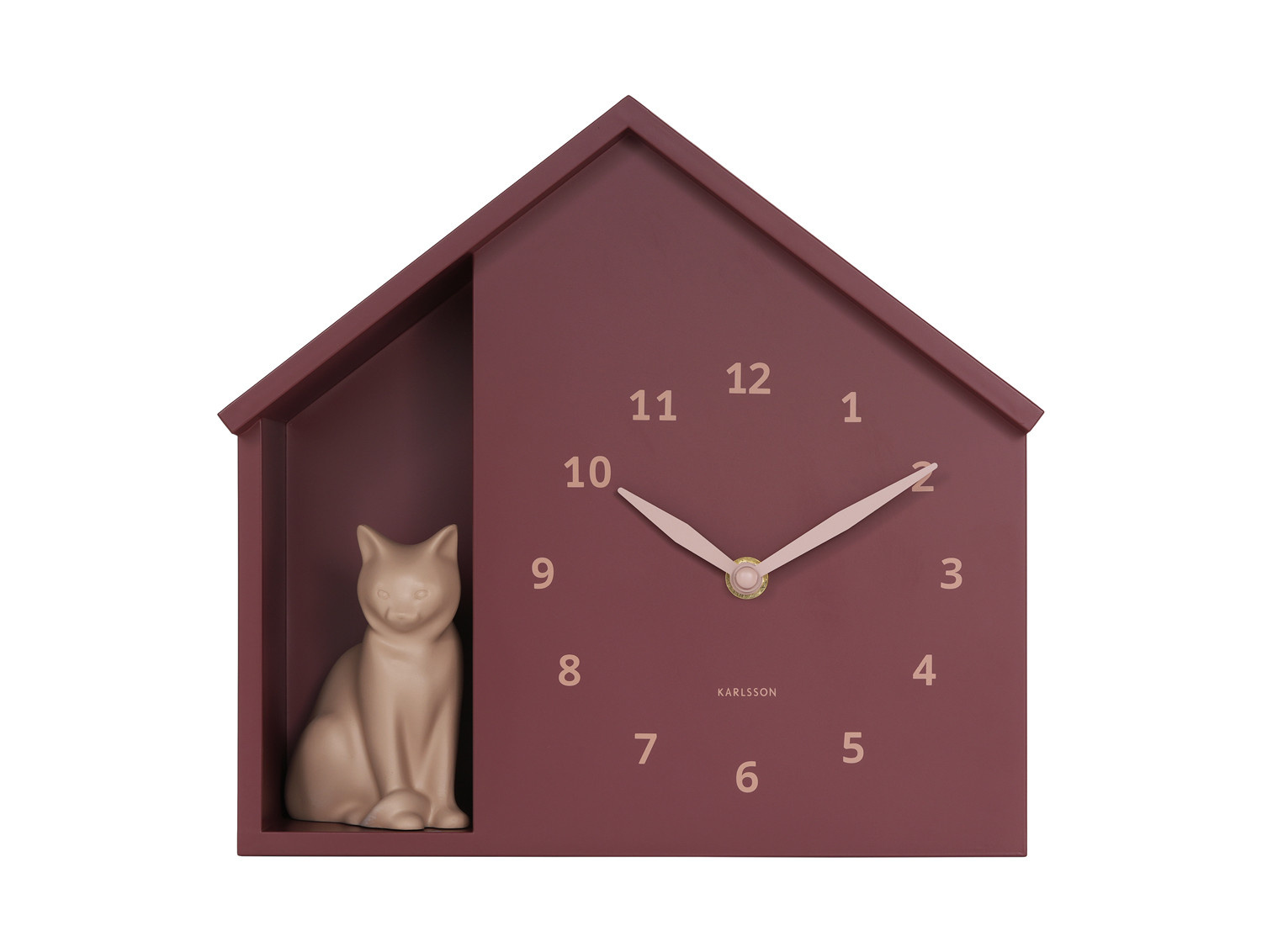 Fisura - Zwarte kat wandklok. Stille niet-tikkende wandklok. Zwarte wandklok. Houten klok. 46 x 8 cm. 1 AA-batterij