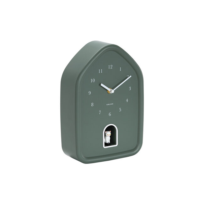 Karlsson Wandklok Modern Kitty jungle groen