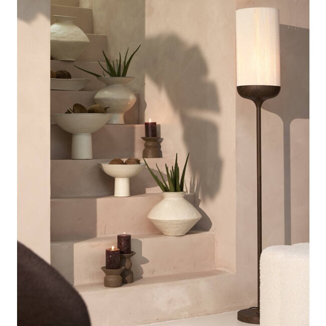 Light en Living Vloerlamp Ø23x159 cm DANIA hout print d bruin+touw crème