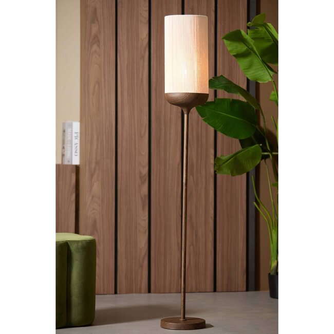 Light en Living Vloerlamp Ø23x159 cm DANIA hout print d bruin+touw crème