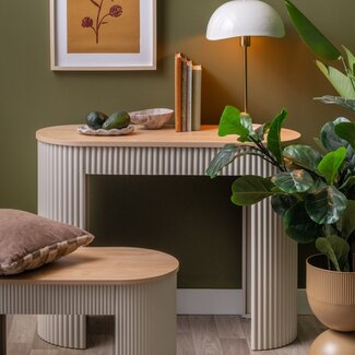 Leitmotiv Sidetable Estriado zacht warm grijs