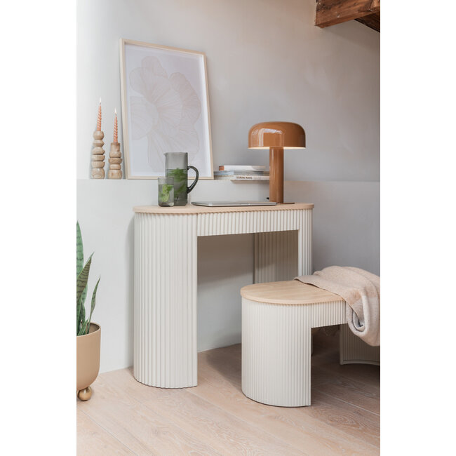 Leitmotiv Sidetable Estriado zacht warm grijs