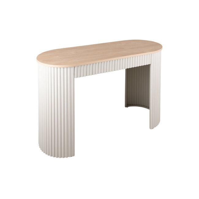 Leitmotiv Sidetable Estriado zacht warm grijs